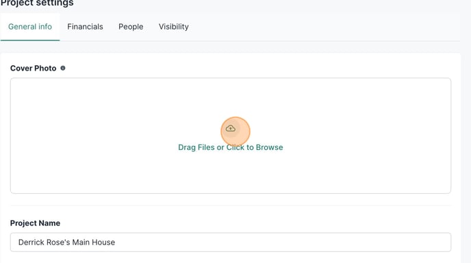 Adding cover photo for project - Step 3