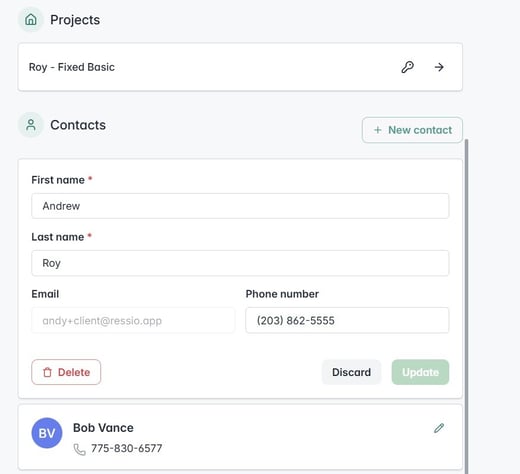 Contact record