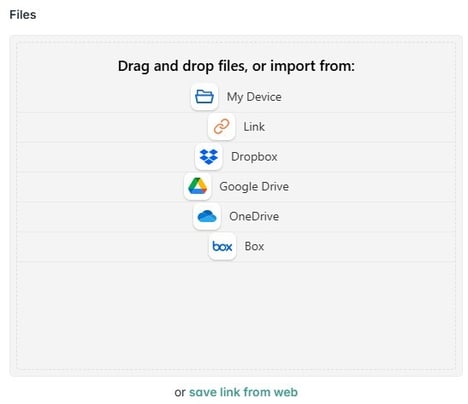 File upload interface