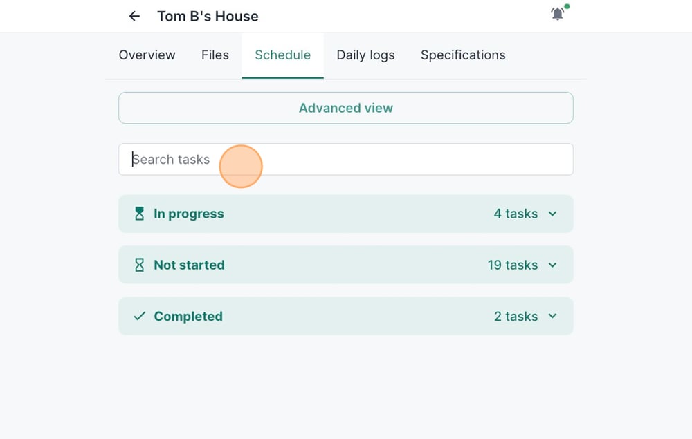 Marking schedule tasks complete
