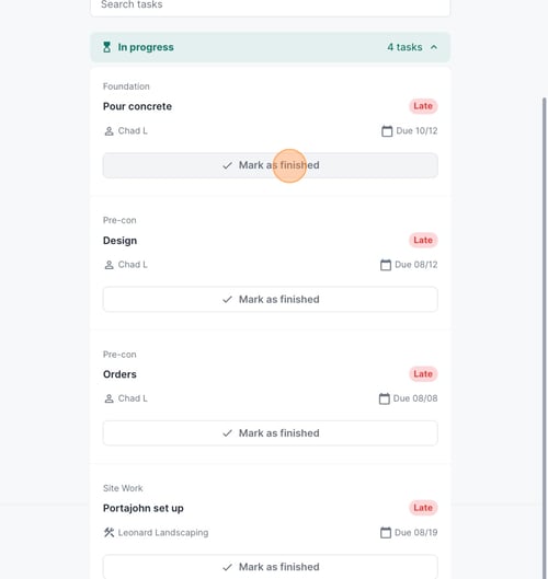 How to Mark Tasks as Finished in a Project Schedule - Step 5