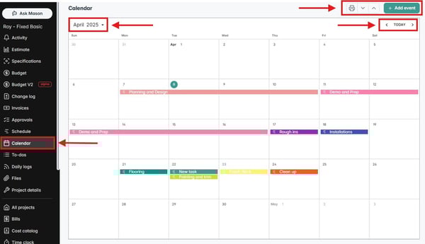 Schedule calendar