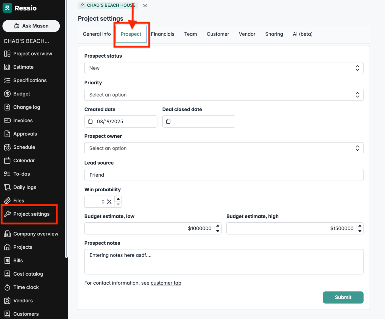 Understanding the Project Settings
