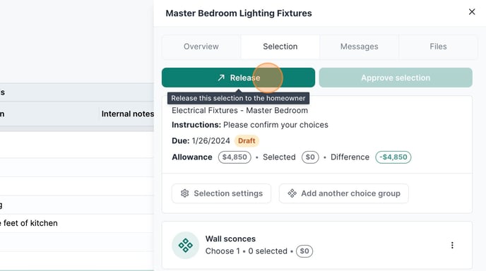 Selections - by item type - Step 65